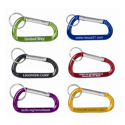 Aluminum Carabiner with Split Key Ring
